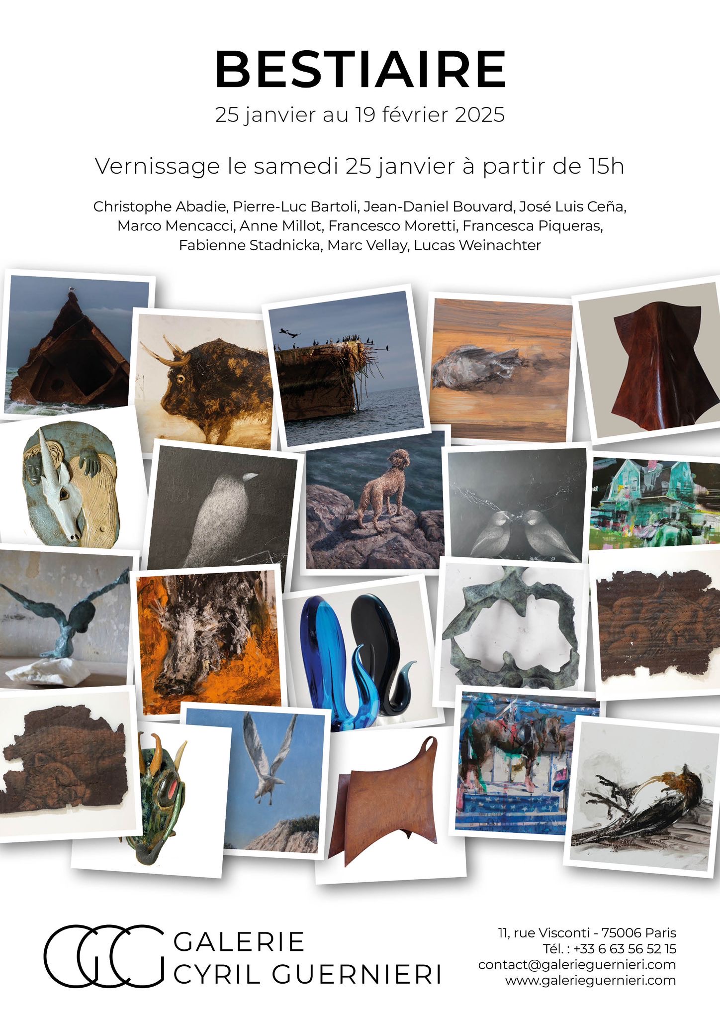 « Bestiaire » exposition collective Galerie Cyril Guernieri à Paris 2025